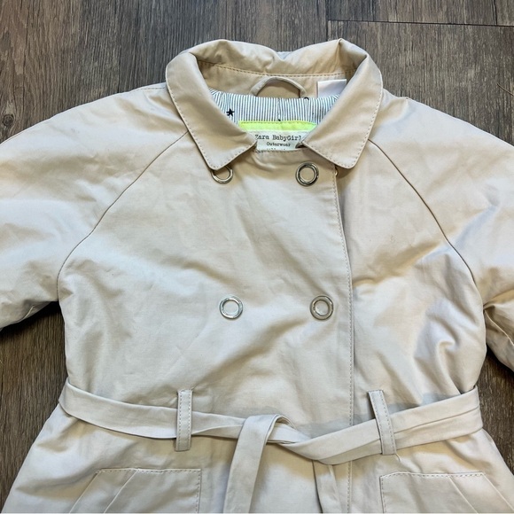 Zara Babygirl Cream Buttoned Jacket Size 3/4 - Picture 3 of 10